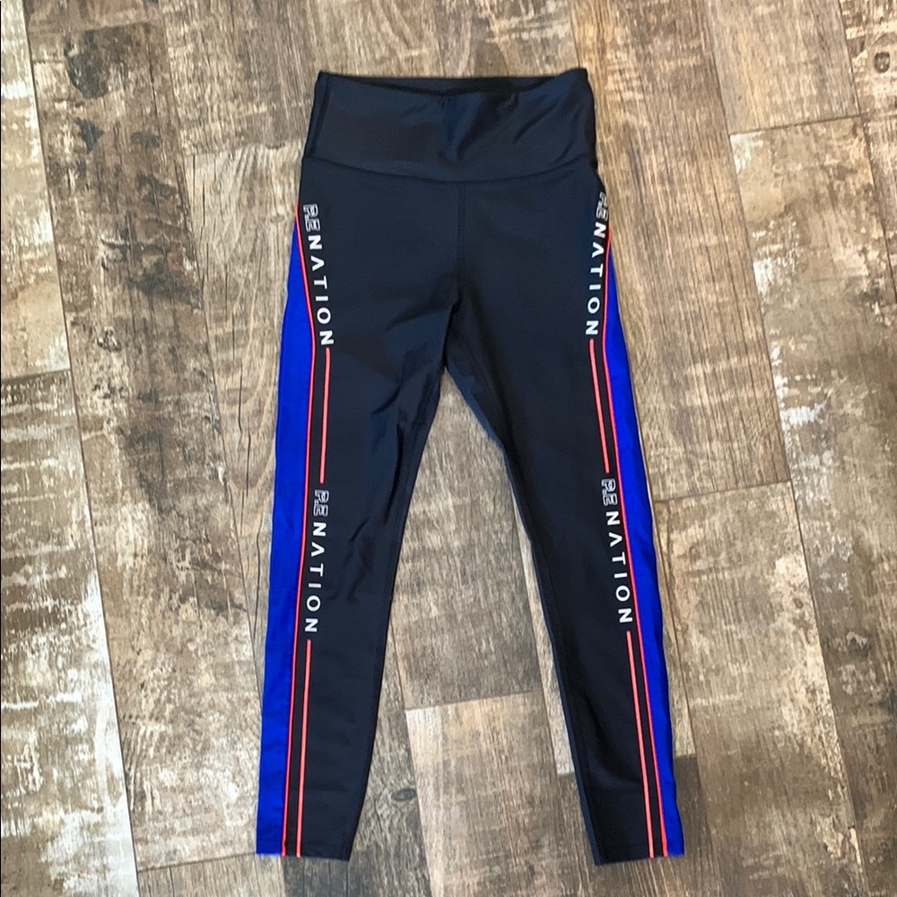 P.E NATION Women’s Black and Blue Leggings